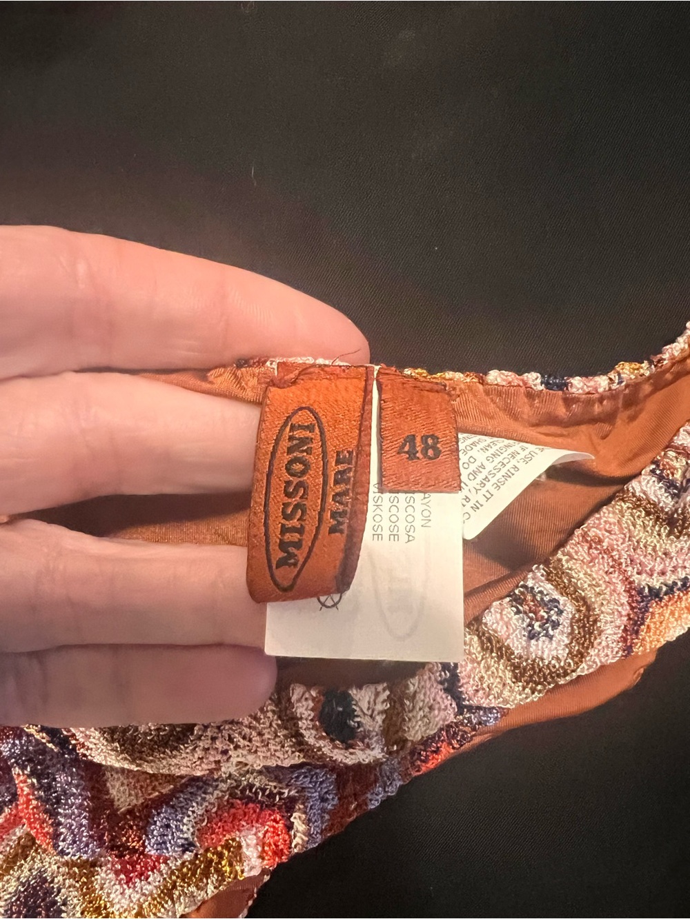 Missoni Orange Multi Wave Print Triangle Bikini - Picture 3 of 10